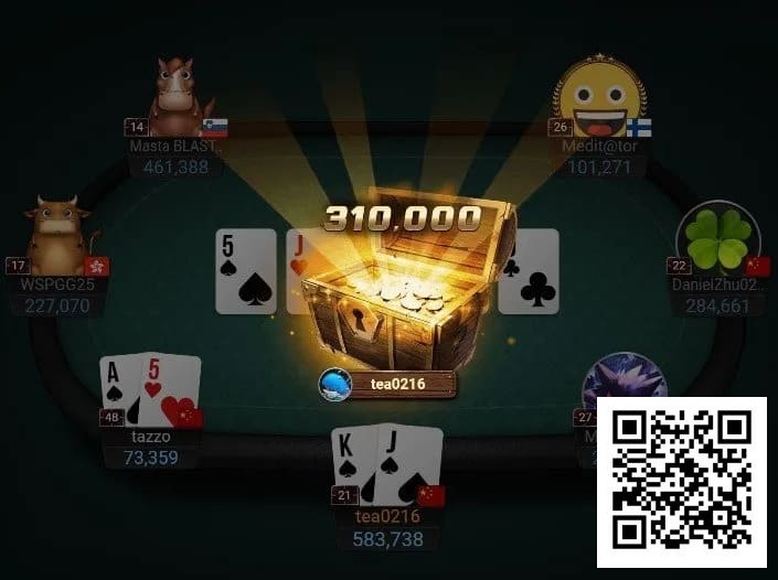 【EV扑克】开赛仅一小时!中国选手tea0216斩获Top神秘赏金,超越冠军成最大赢家!