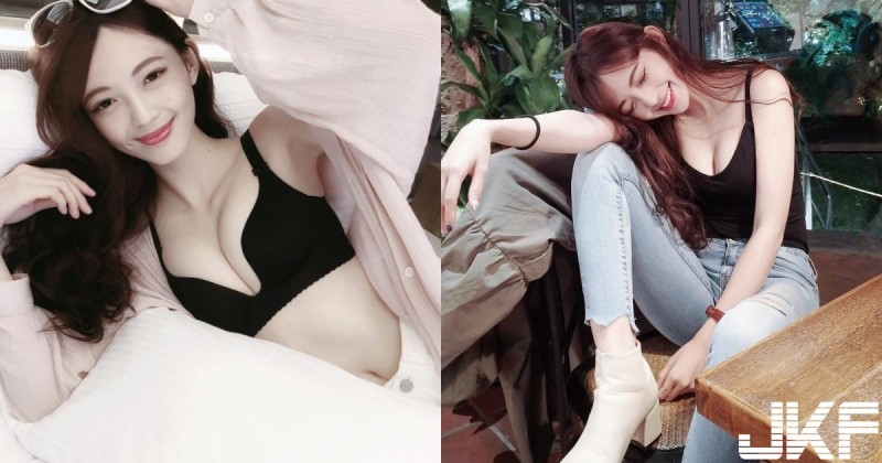 不經意「臥床視角」太誘人&#8230;正妹「VaVa」領口春光外洩，細肩背心是世界上最好的發明～