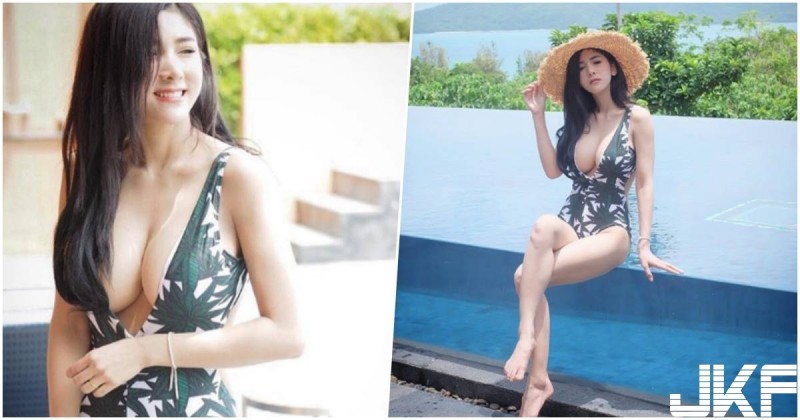 超爆乳畫面！正妹露出「飽滿大乳球」，震撼奶量超驚人！